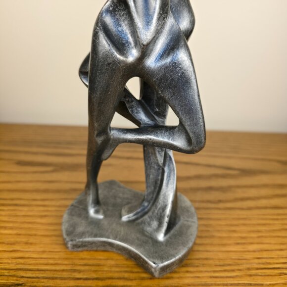 Abstract Embracing Couple Statuette • Modern Figurative Sculpture • 11.5" - Picture 9 of 10